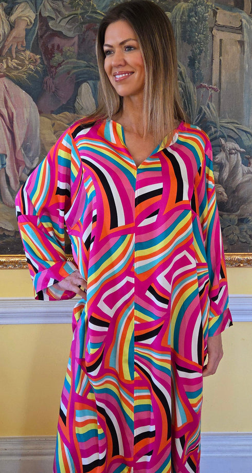 Alia Long Pink Kaftan Tuttabankem