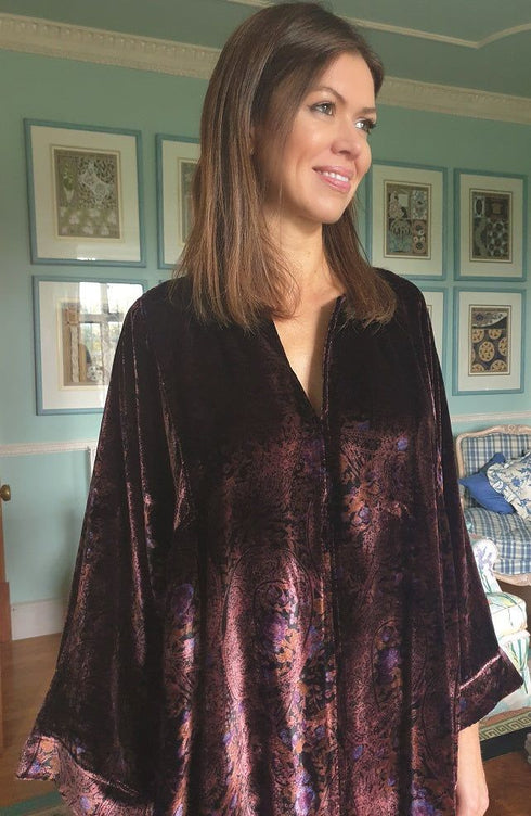 Amara Silk Velvet Long Kaftan Tuttabankem