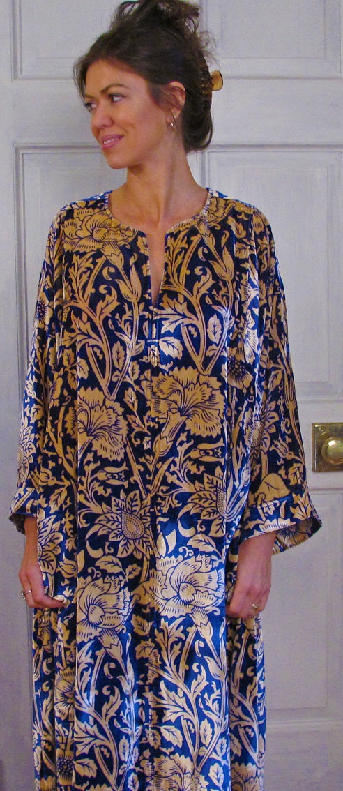Genoa Long Silk Velvet Kaftan