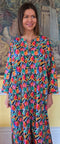 Kaia cotton kaftan with lowers on black ground by tuttabankem.