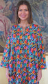 Kaia cotton kaftan with lowers on black ground by tuttabankem.