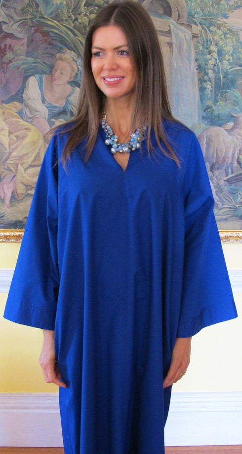 Mila Royal Blue Cotton Kaftan | Long Cotton Kaftans | Tuttabankem