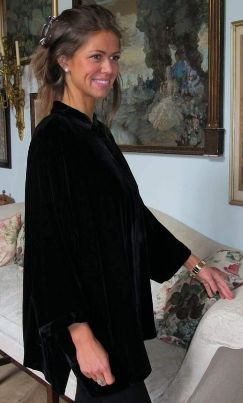 Tuttabankem Delphine Black Silk Velvet Top | Tuttabankem