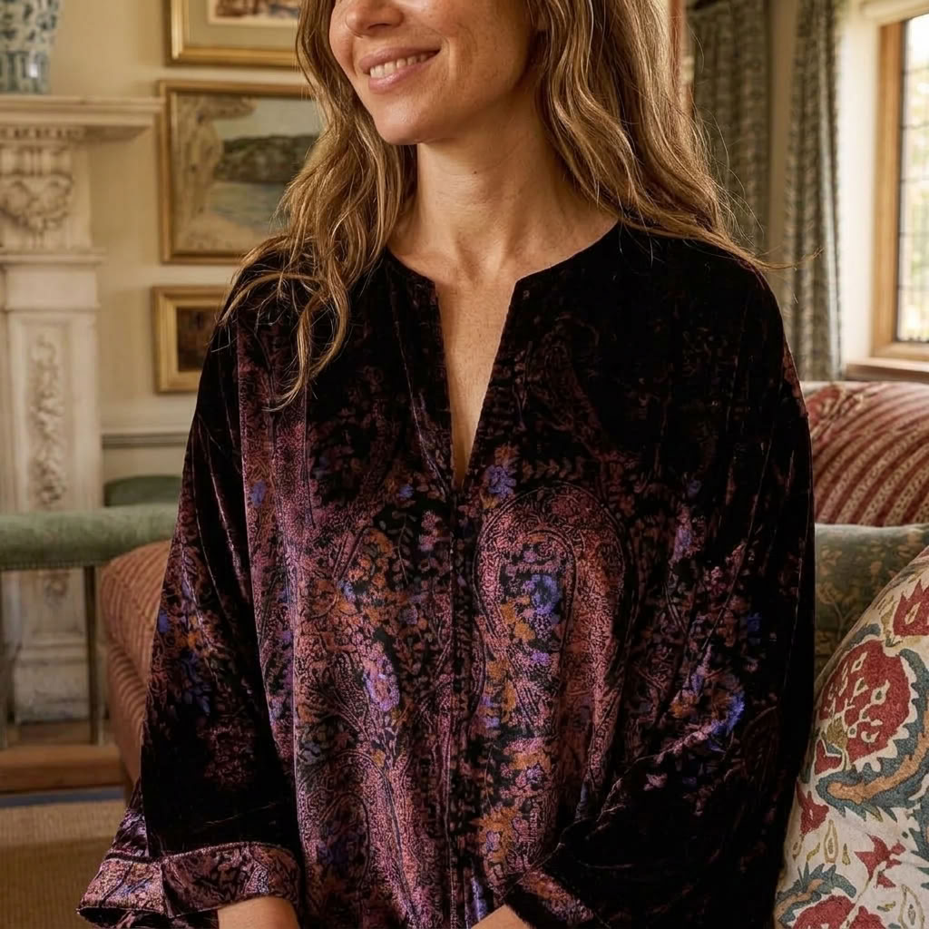 Tuttabankem Amara Silk Velvet Kaftan