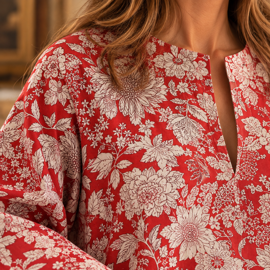 Briar Red Cotton Kaftan Tuttabankem 