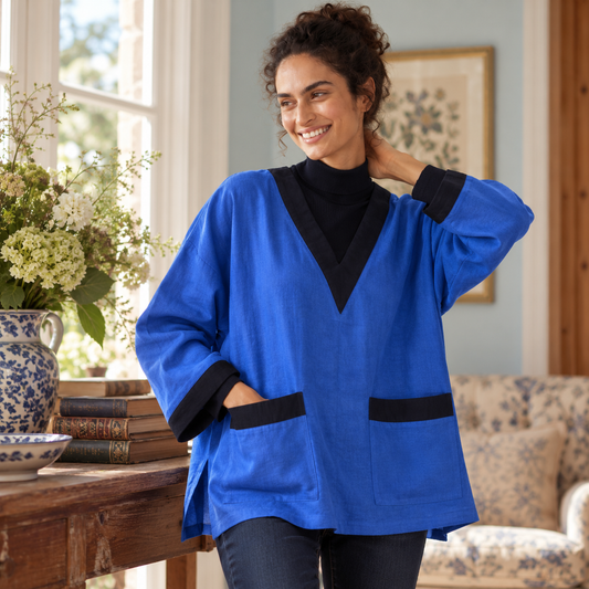 Cobalt Black Linen Top Tuttabankem