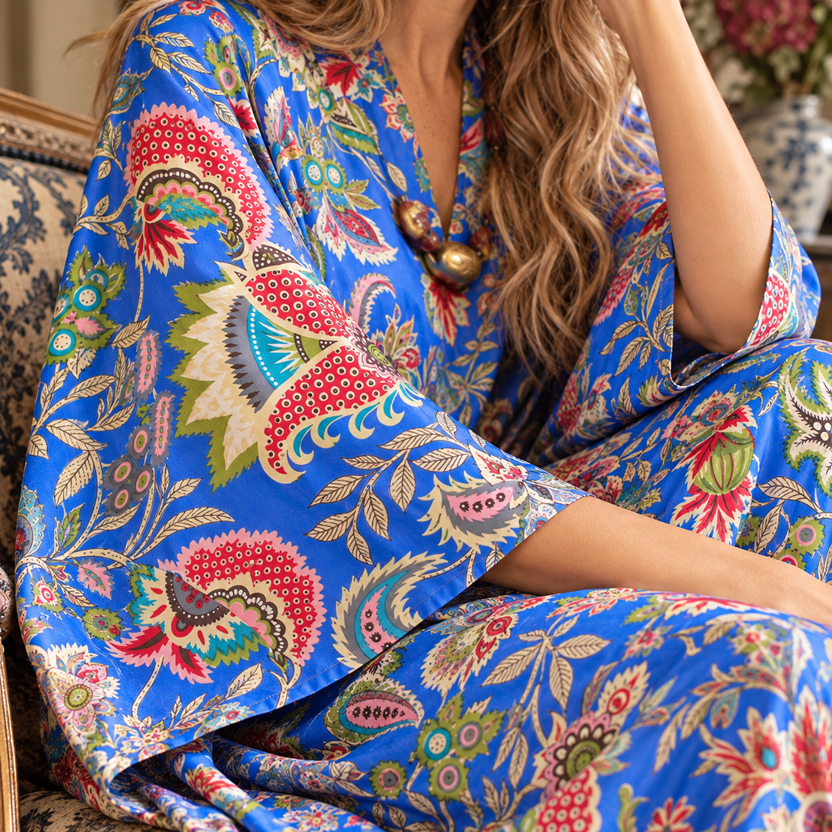 Isadora Silk Crepe de Chine Tuttabankem Kaftan