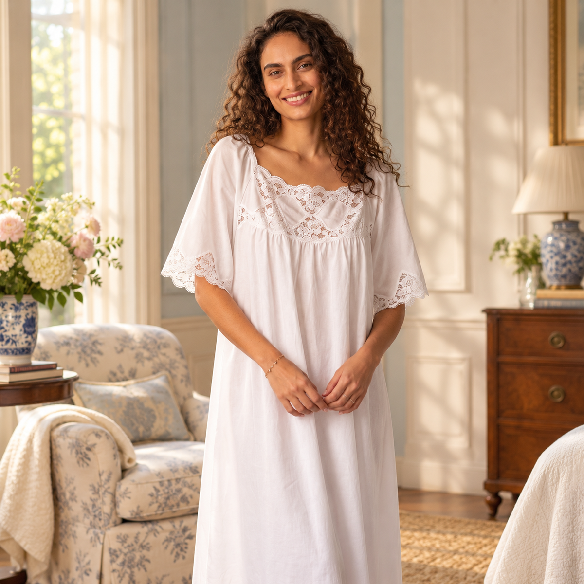 White pure cotton Mollie Nightdress