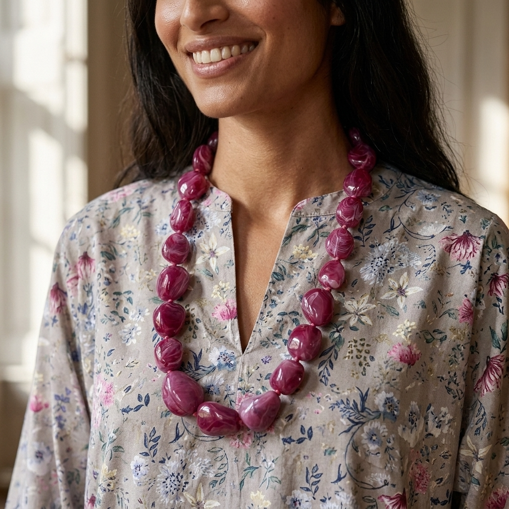 Tuttabankem Pink Peony Necklace