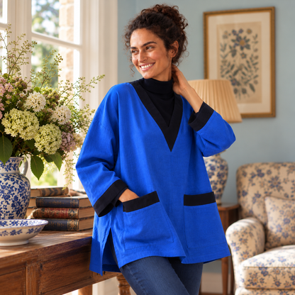 Tuttabankem Linen Top Blue