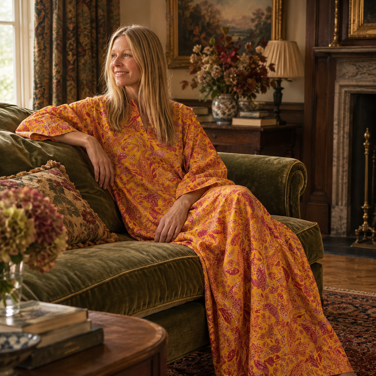 Tuttabankem Marigold cotton kaftan