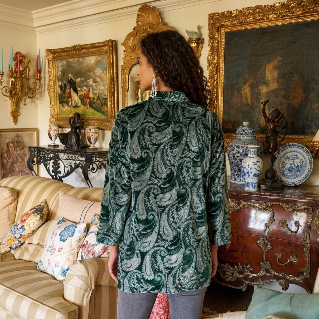 Tuttabankem green velvet Venezia top