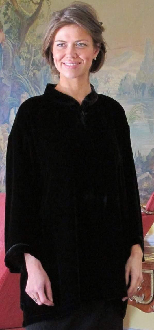 Tuttabankem Delphine Black Silk Velvet Top | Tuttabankem